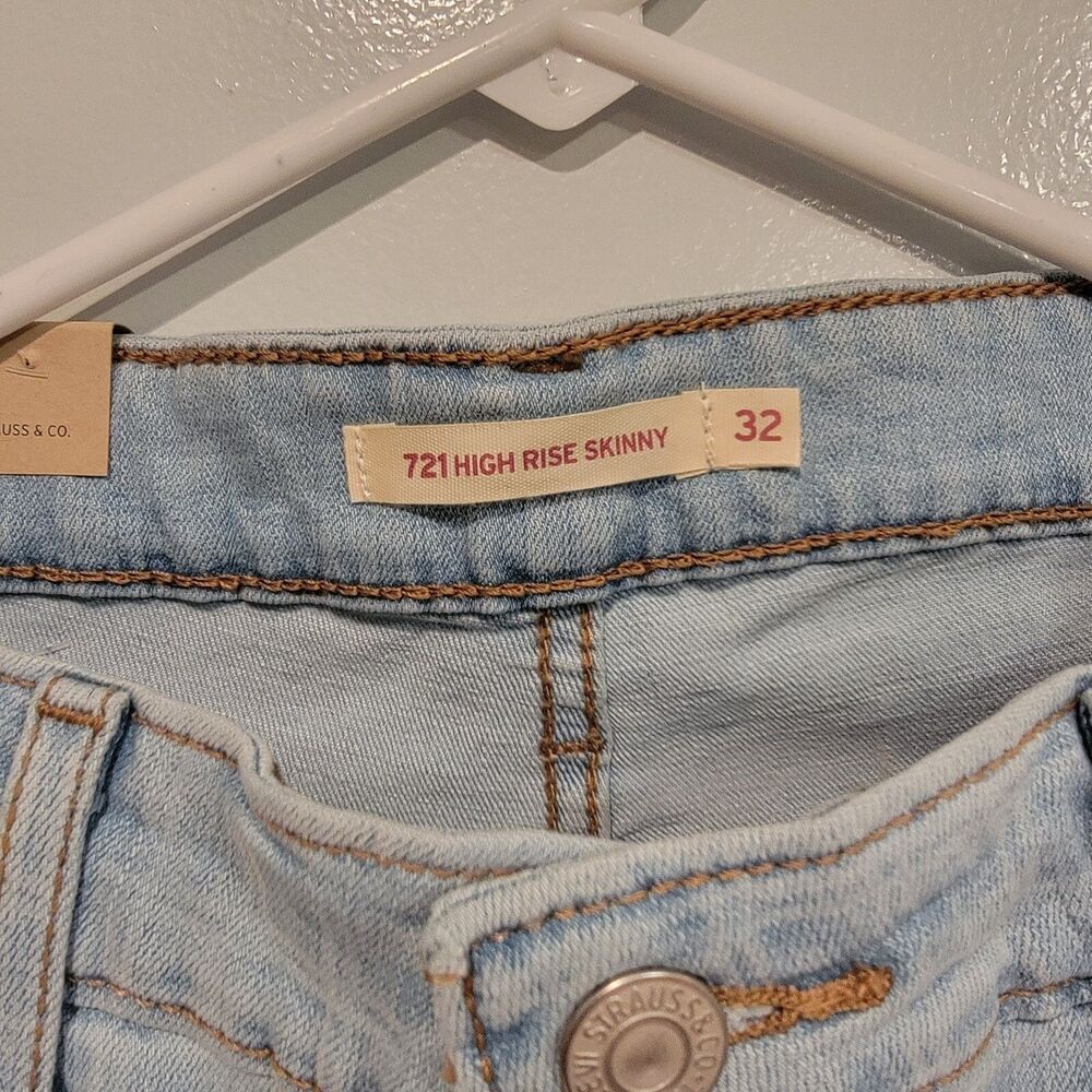 Levi's 721 Jeans Women's Size 14 Medium 32X30 High-Rise Skinny Slim Denim New - Picture 2 of 10